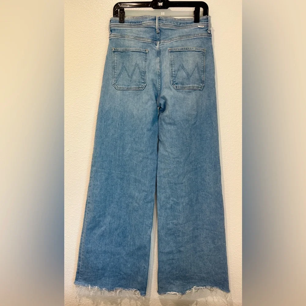 Mother Jeans Womens 27 The Drawn Undercover Prep Heel Fray Wide Leg Distressed - Picture 6 of 10